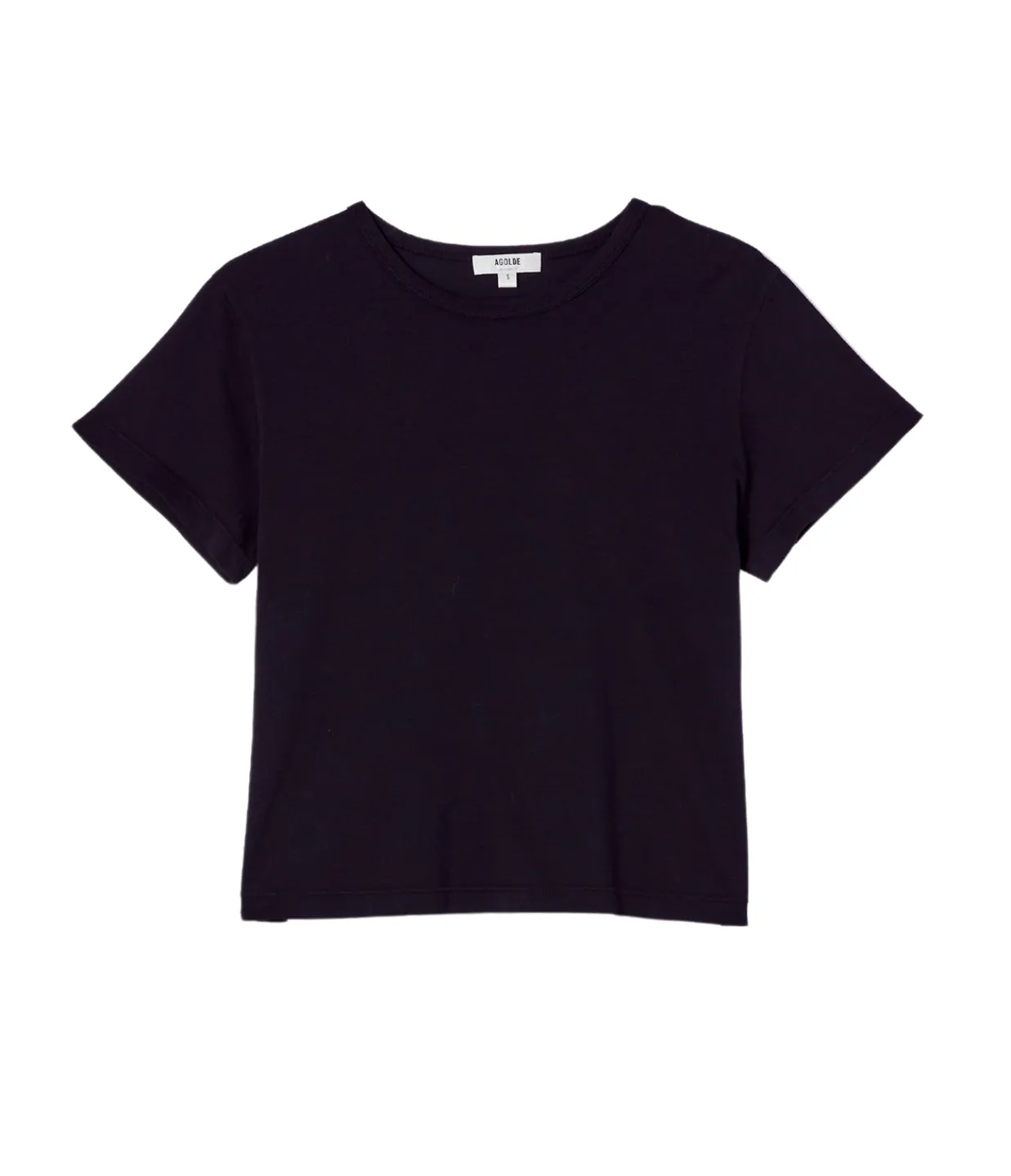 Agolde Adine Cropped Tee in Black New
