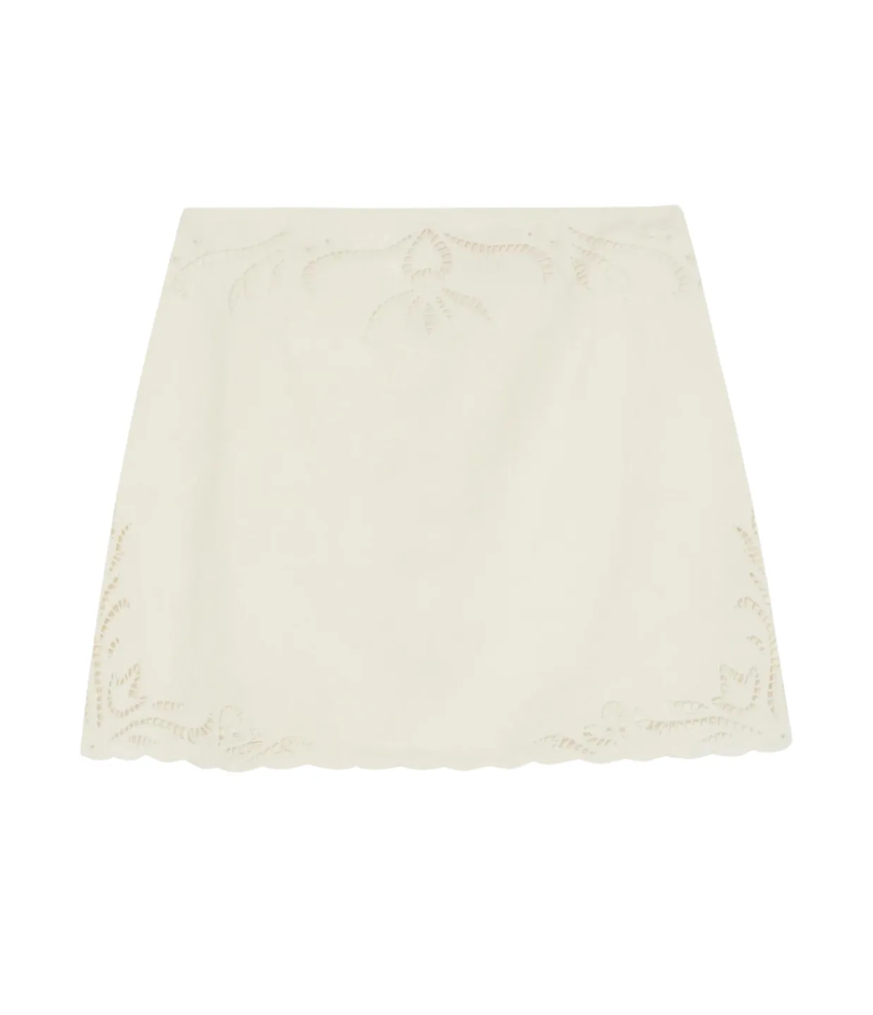 Ilio nema Aegle Linen Embroided Skirt in White Shop