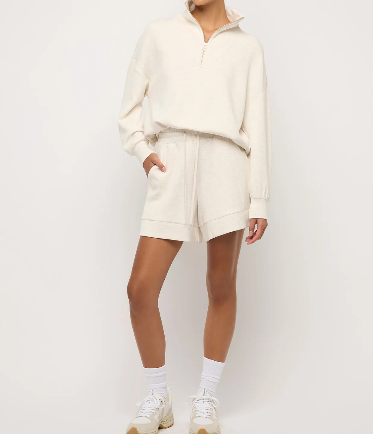 Varley Alder Short in Ivory Marl Discount