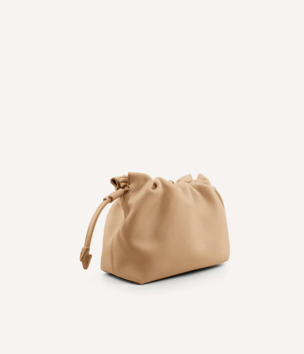 Studio Amelia Alexandra Petite Drawstring Bag in Beige New