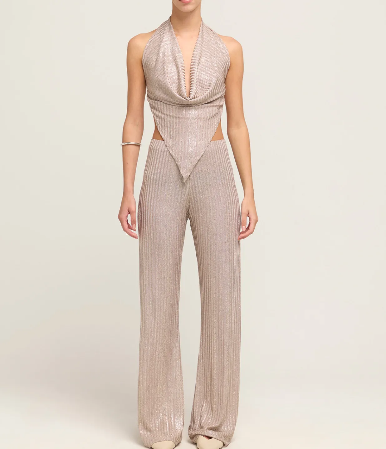 Aaizel A-line Knit Pant in Antique Silver Flash Sale