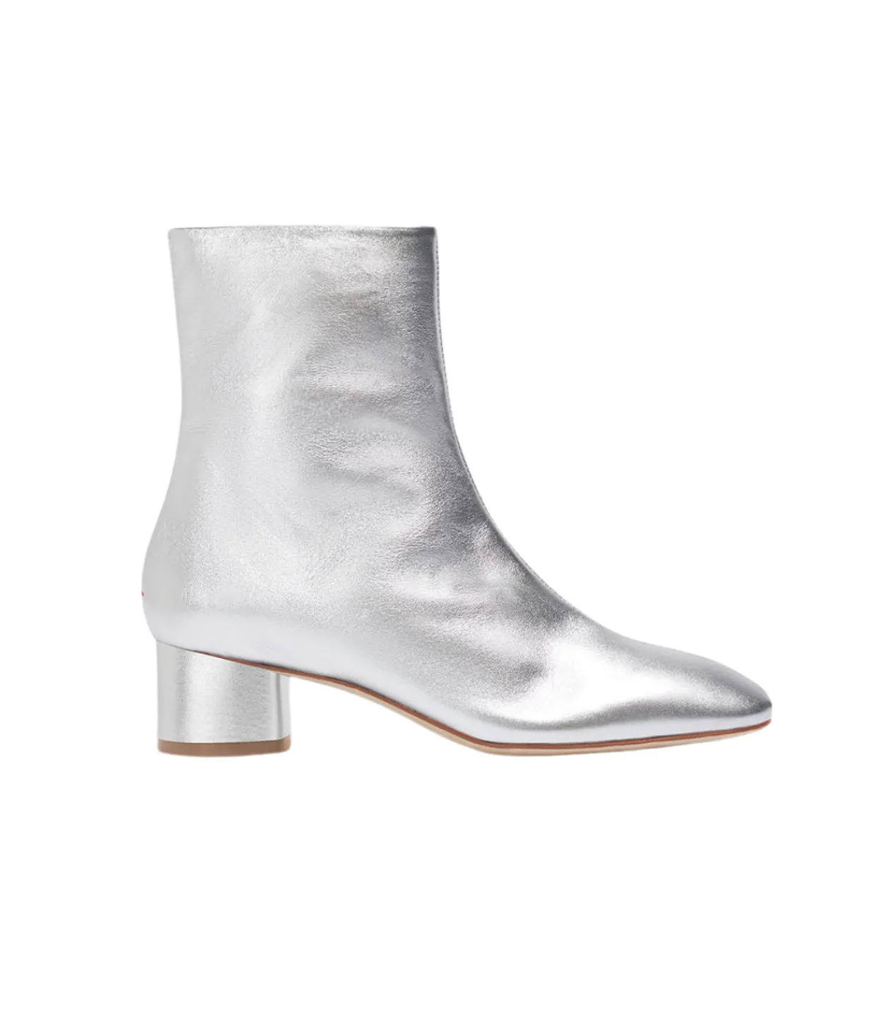 Aeyde Allegra Nappa Leather Boot in Silver Flash Sale