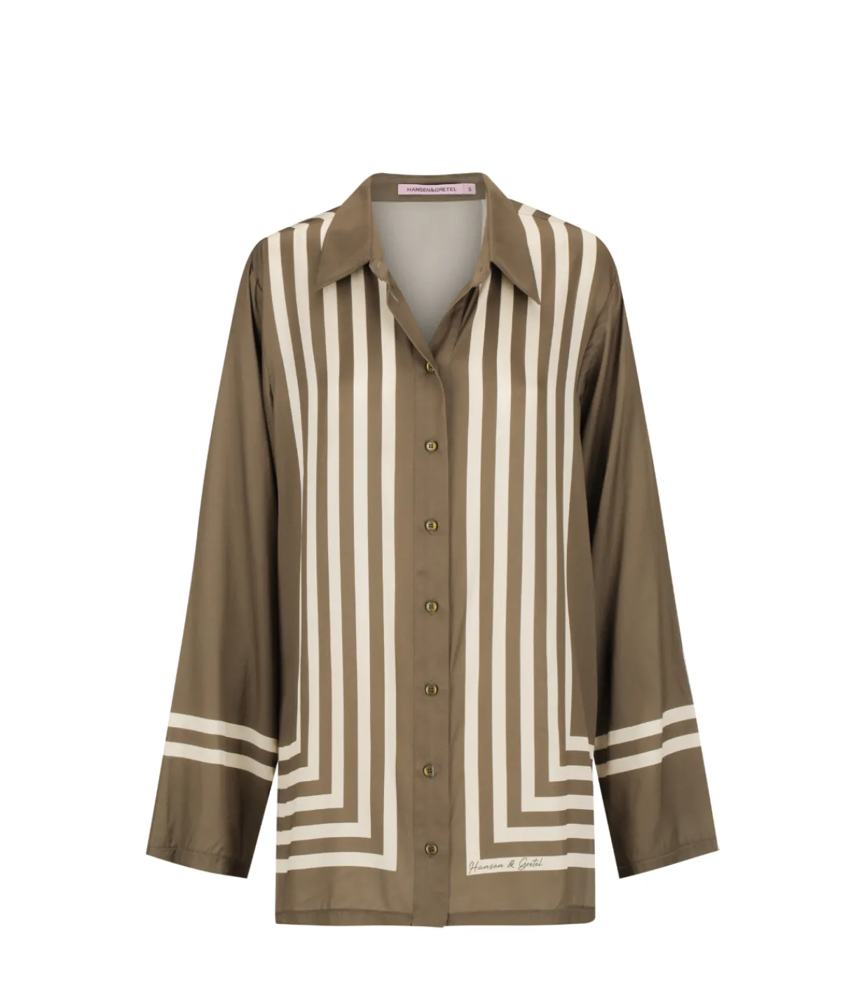 Hansen & Gretel Allora Shirt in Moss Stripe Outlet