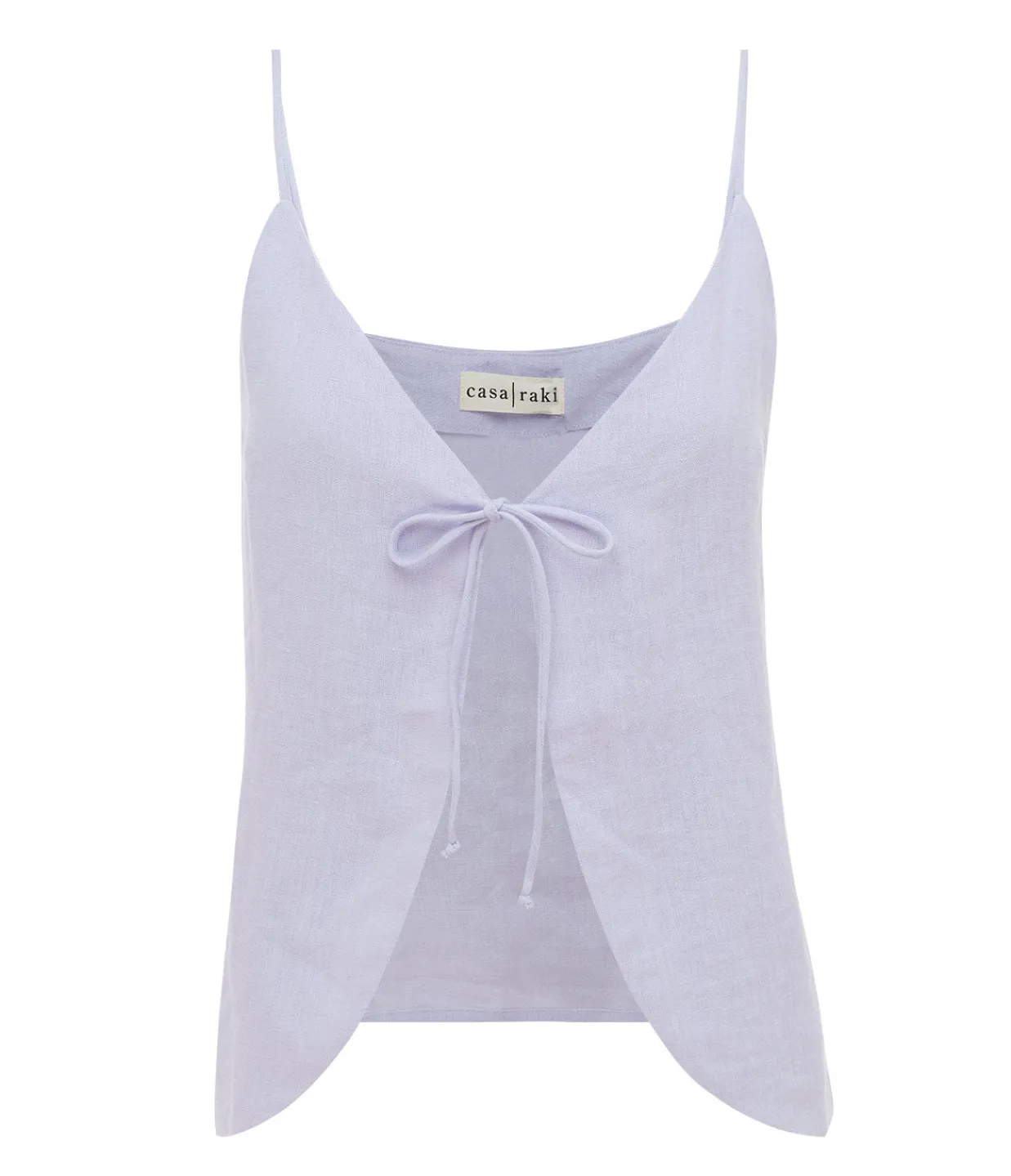 Casa Raki Almendra Linen Tie Top in Lilac Flash Sale
