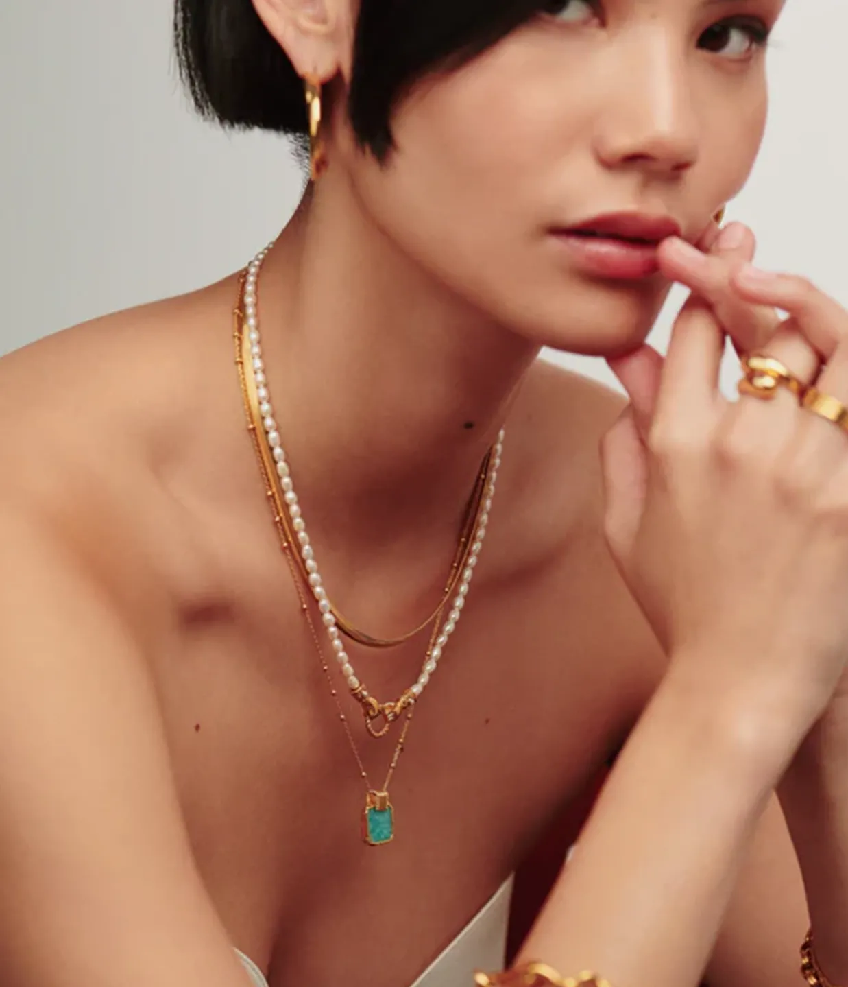 Missoma Amazonite Lena Necklace in Gold Clearance