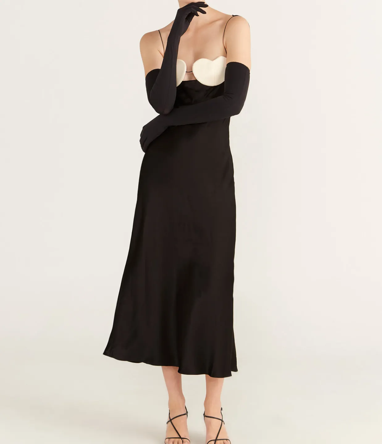 Anna October Amur Midi Dress in Black and White Clearance