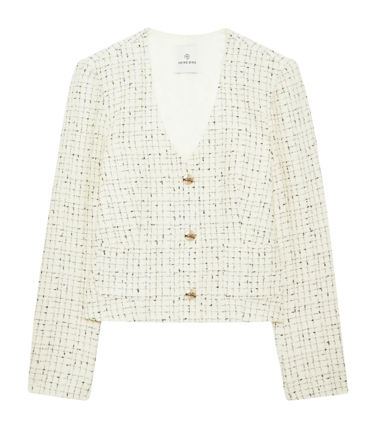 Anine Bing Annita Jacket in Cream Tweed Fashion