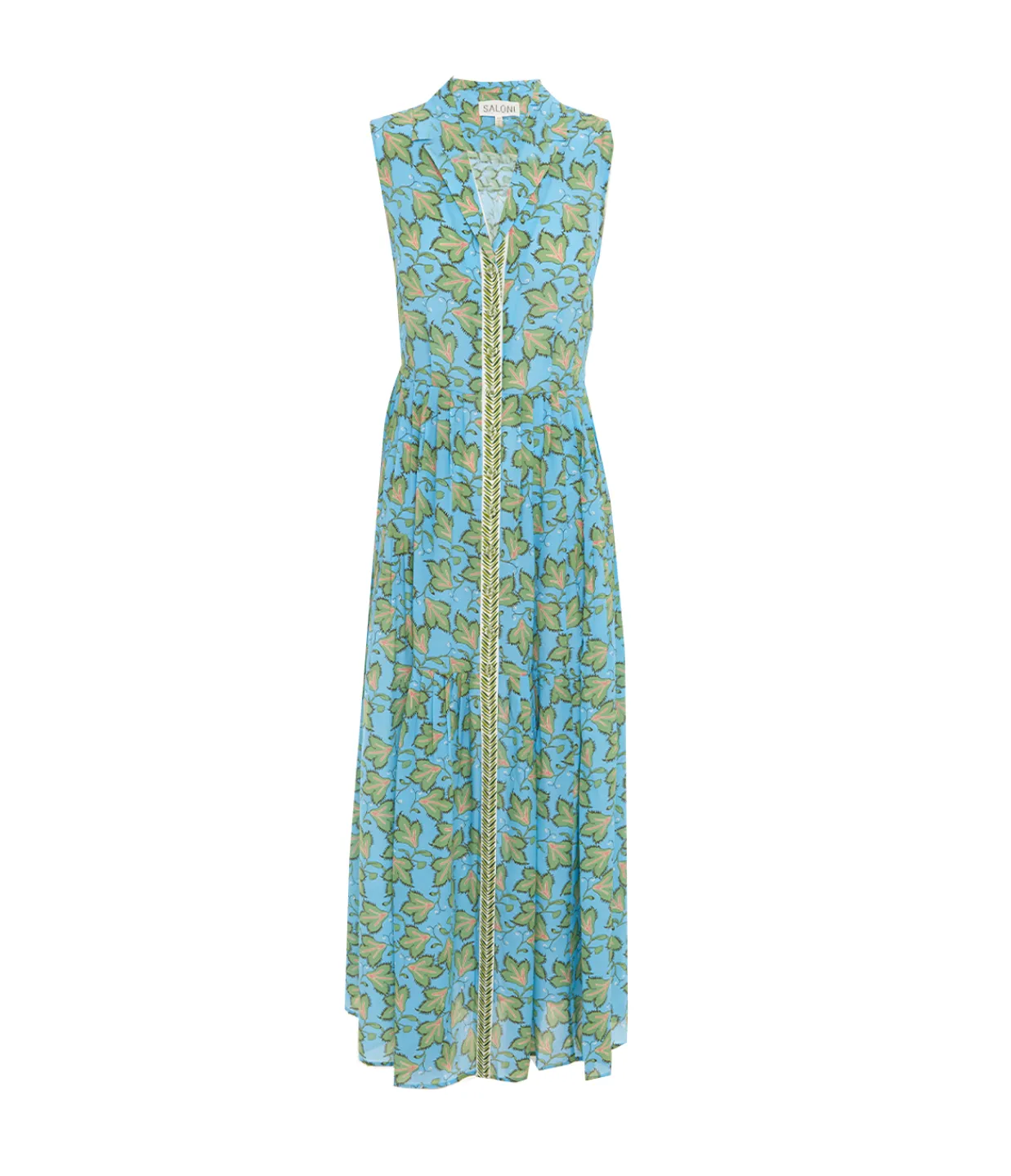 Saloni Arya Sleeveless Maxi Dress in Elm Sky Outlet