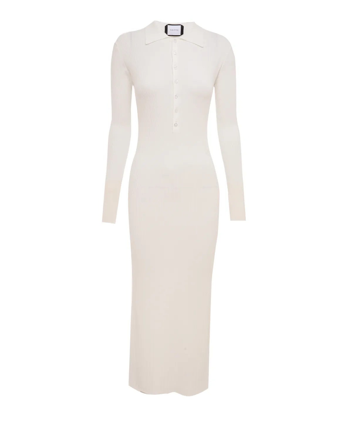 Yaitte Aspen Knit Polo Dress in Crisp White Cheap