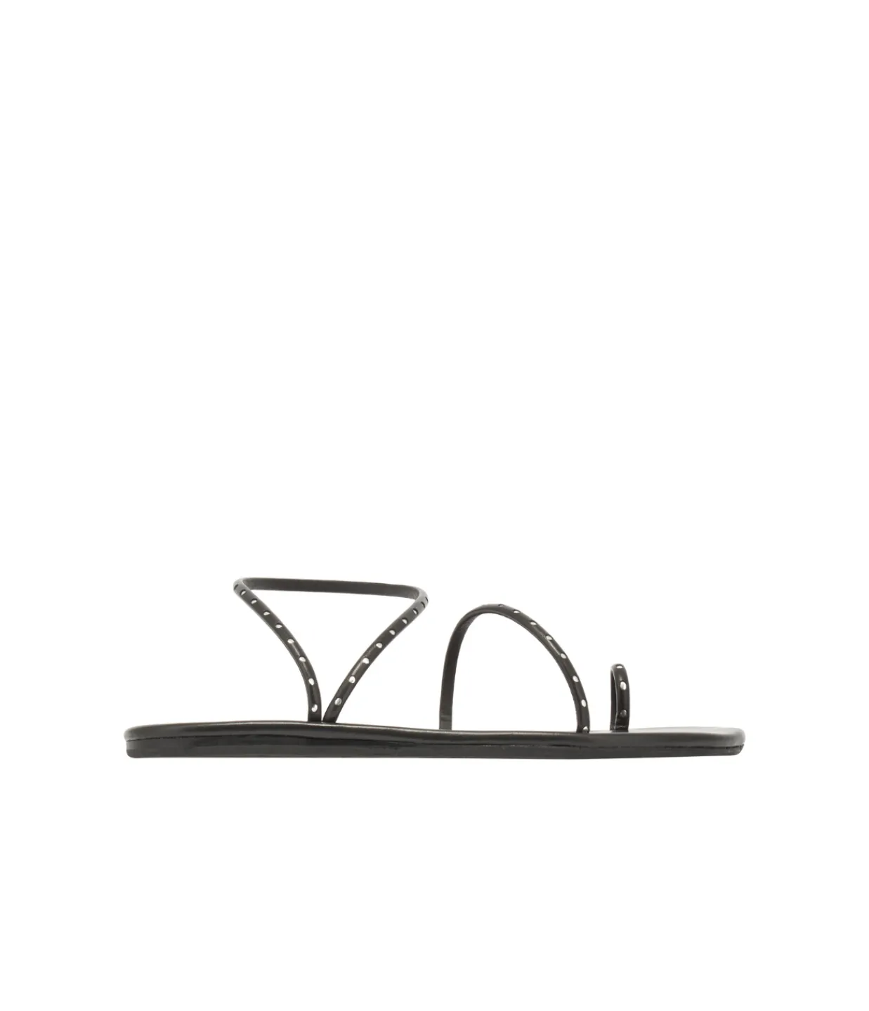 Ancient Greek Astro Flat Sandal in Black & Silver Cheap