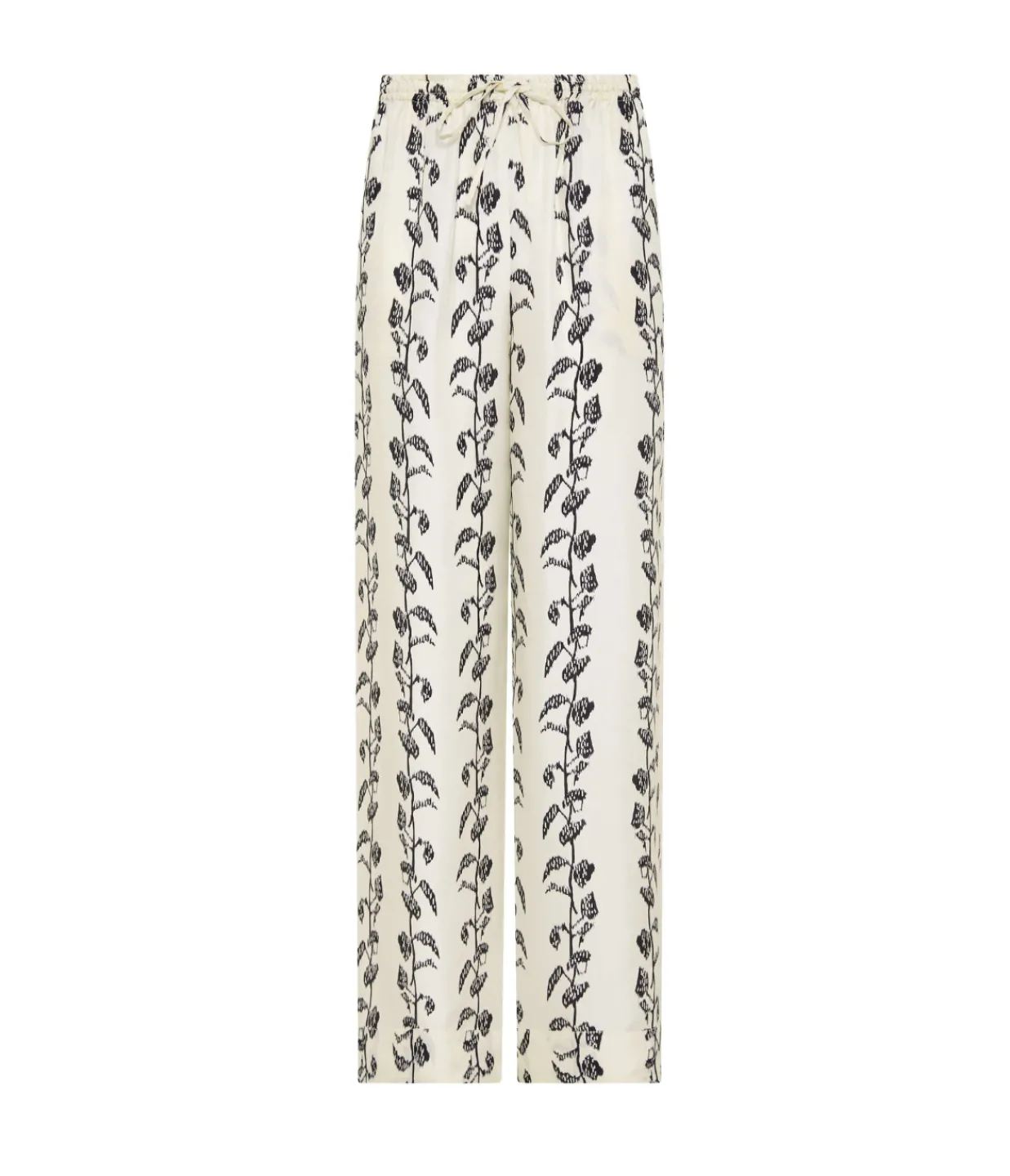 Asceno Aurelia Silk Trouser in Ecru Vine Cheap