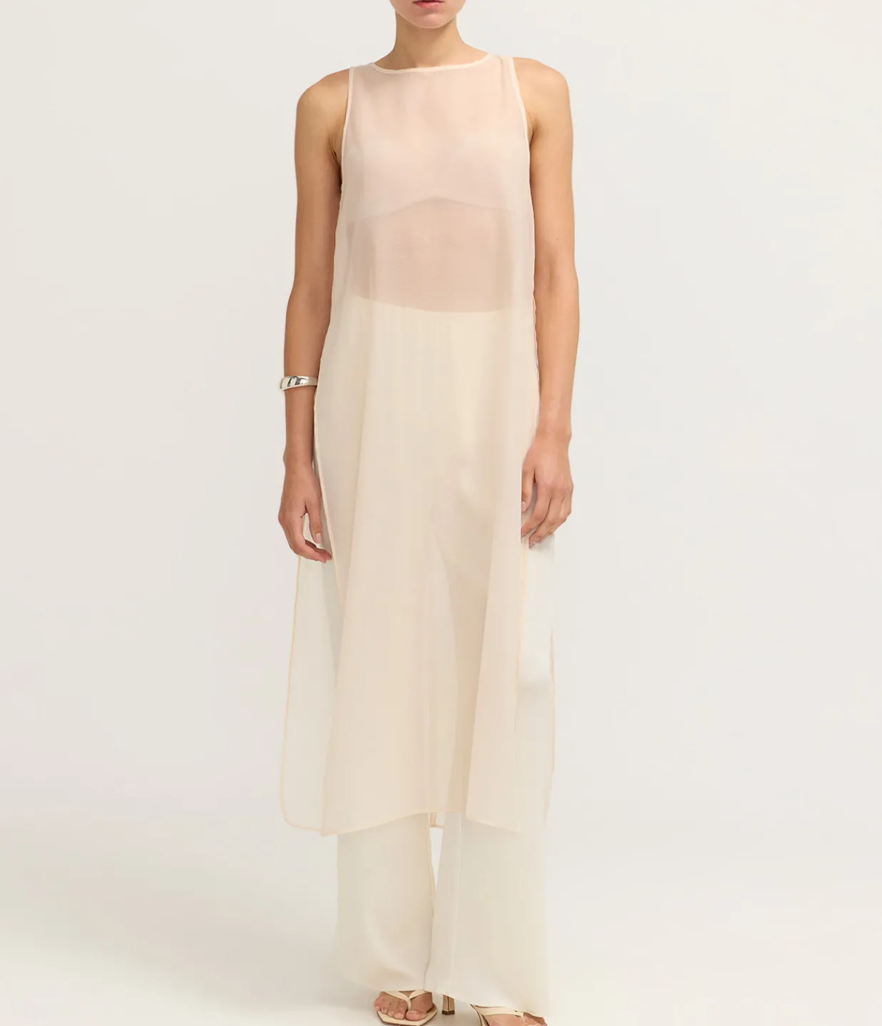 Solaqua Aurora Sleeveless Tunic Dress in Champagne Flash Sale
