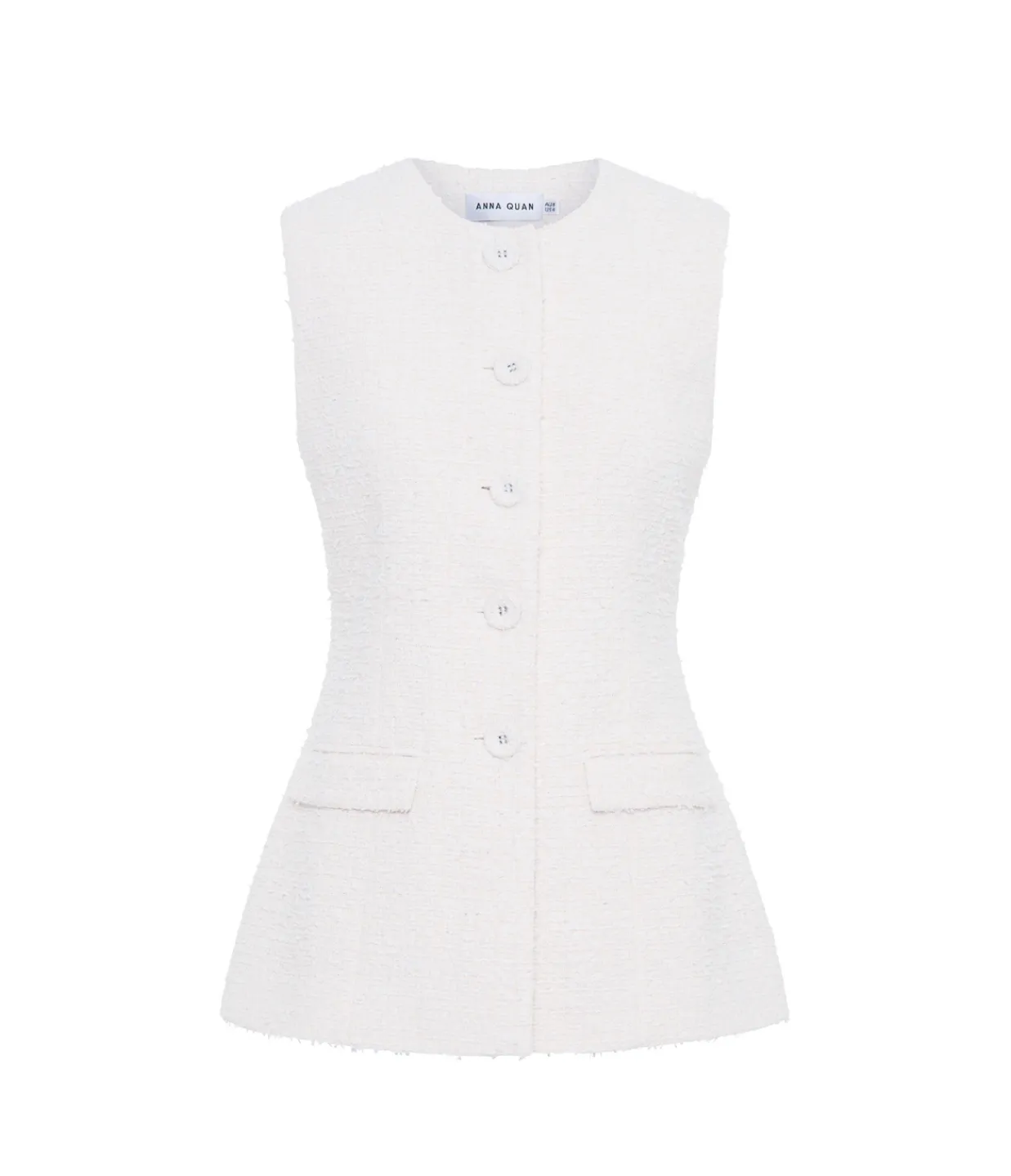 Anna Quan Bailey Tweed Top in Porcelain Sale