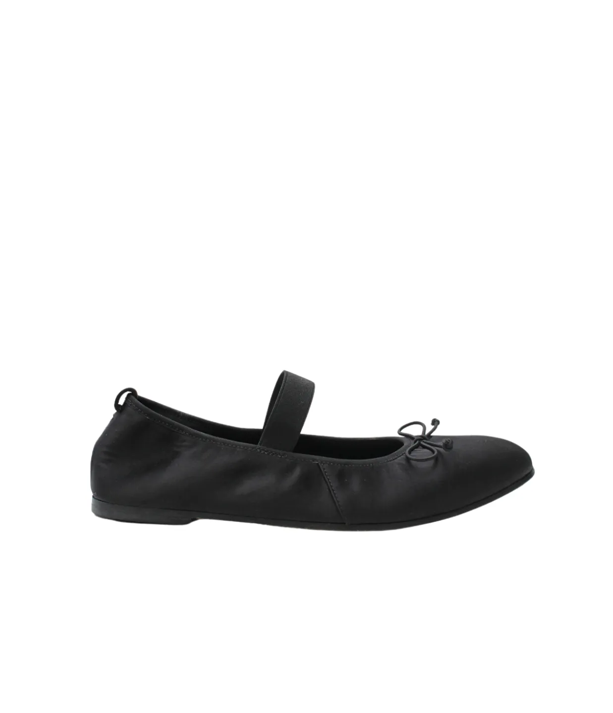 La Tribe Ballet Flat in Black Satin Fashion