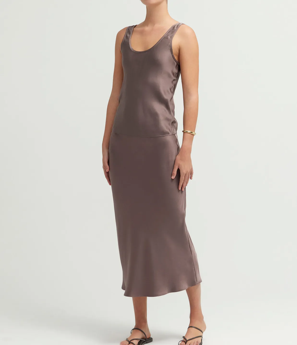 Anine Bing Bar Silk Skirt in Iron Discount
