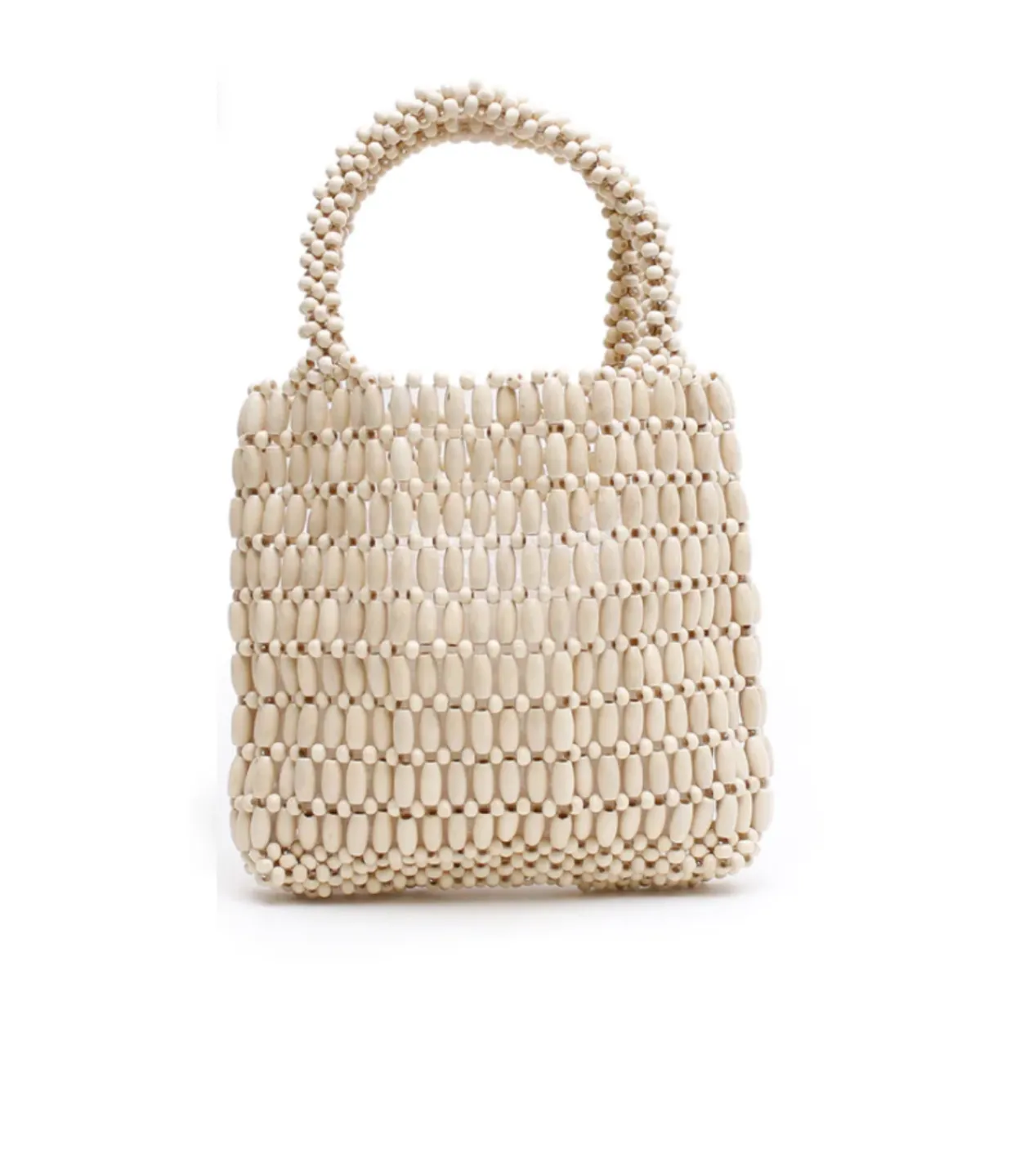 La Tribe Beaded Bag in Bone Fashion