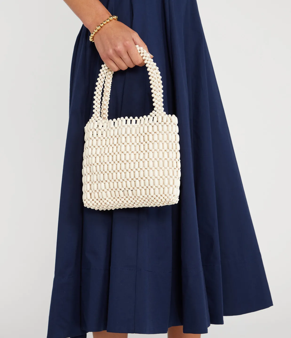 La Tribe Beaded Bag in Bone Fashion