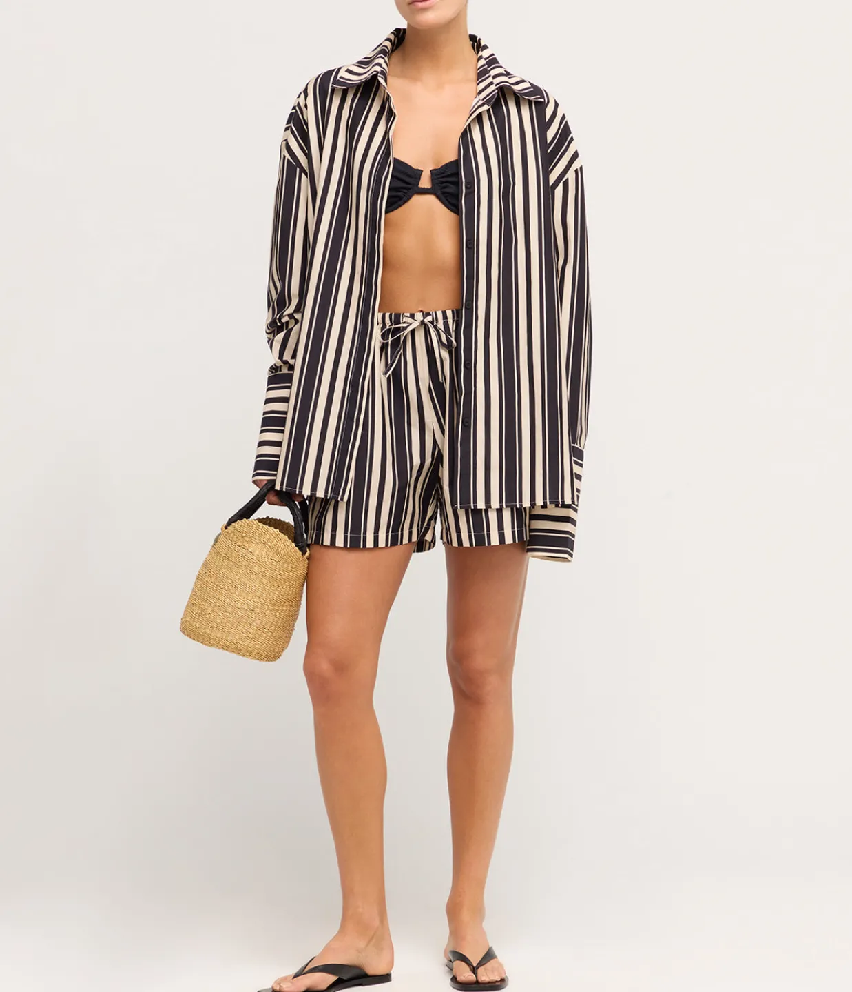 Solaqua Beau Silk Blend Short in Cinque Stripe Store