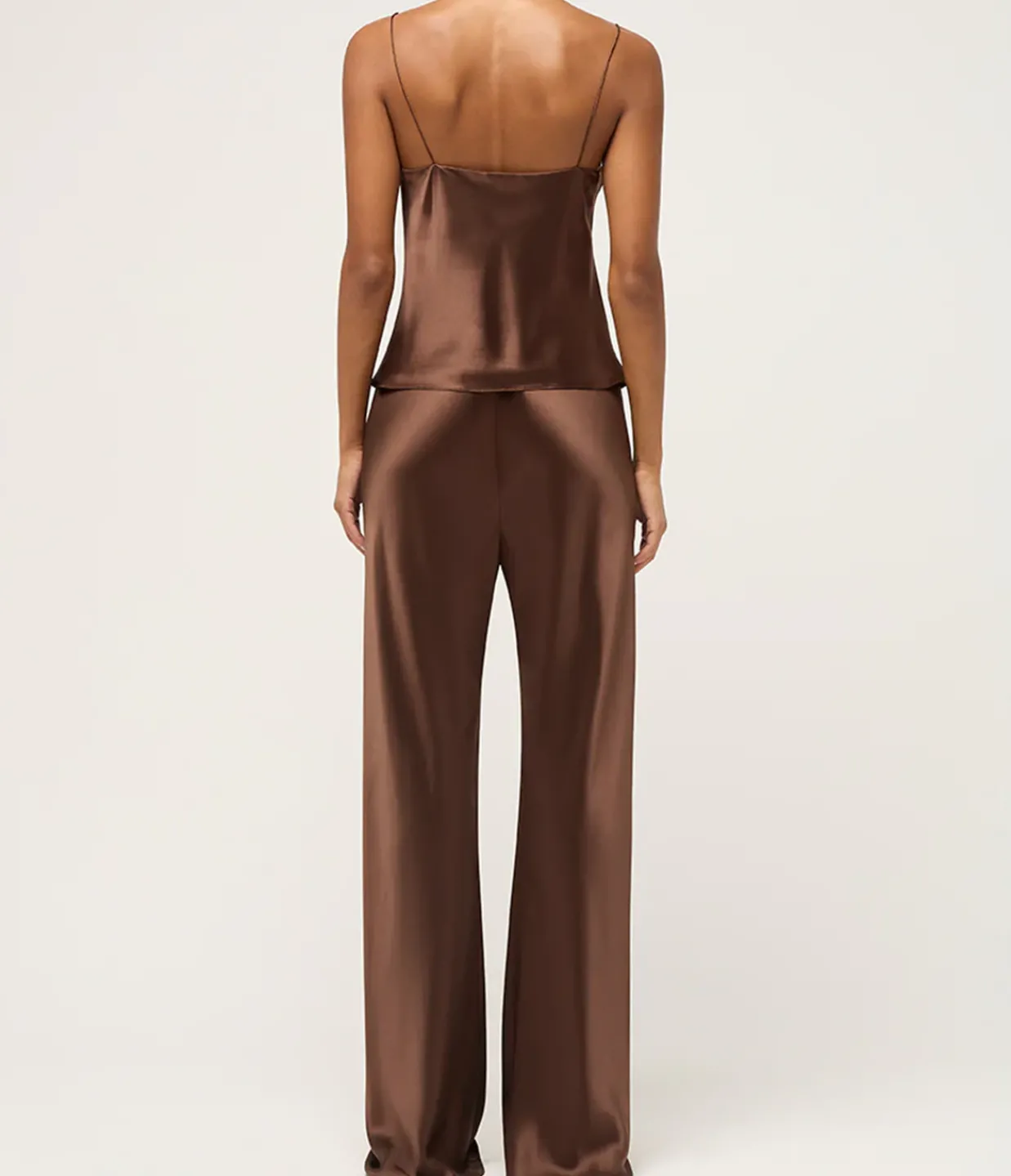 Michael Lo Sordo Bias Silk Satin Camisole in Brown Best