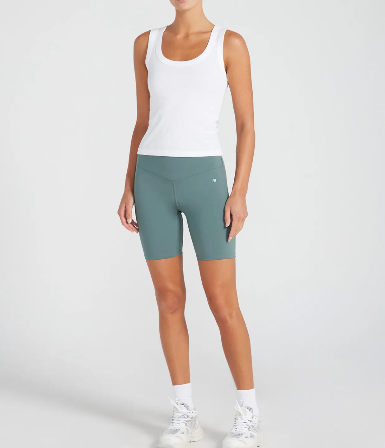 Anine Bing Blake Biker Short in Dark Sage Best
