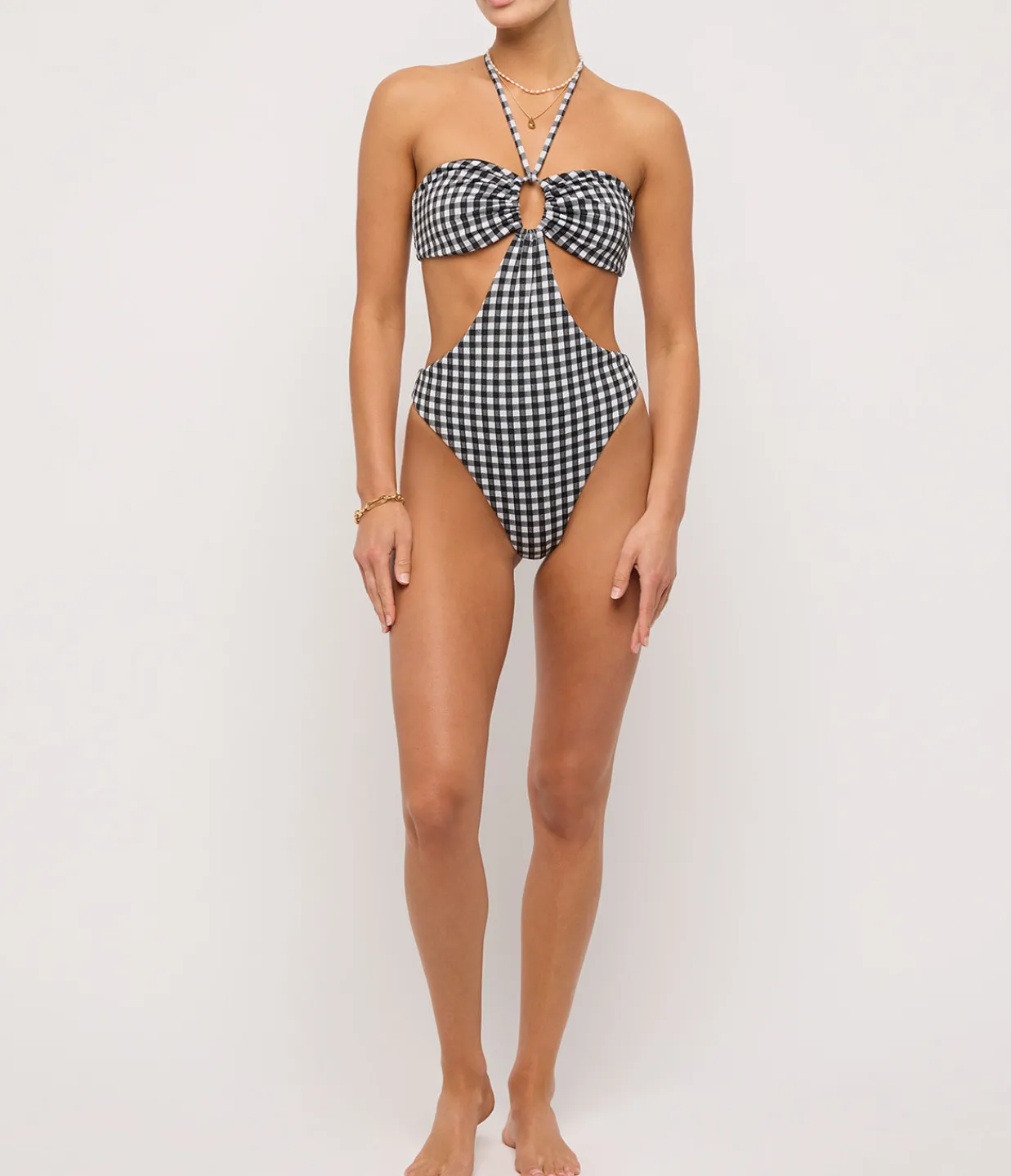 Mara Hoffman Blanca One Piece in Olympia Plaid Sale