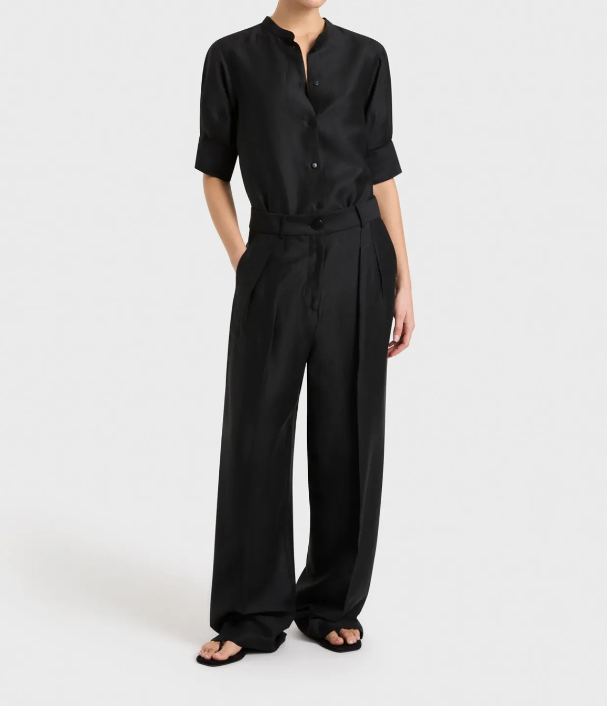 Bondi Born Bormio Pleat Trouser in Black Fashion