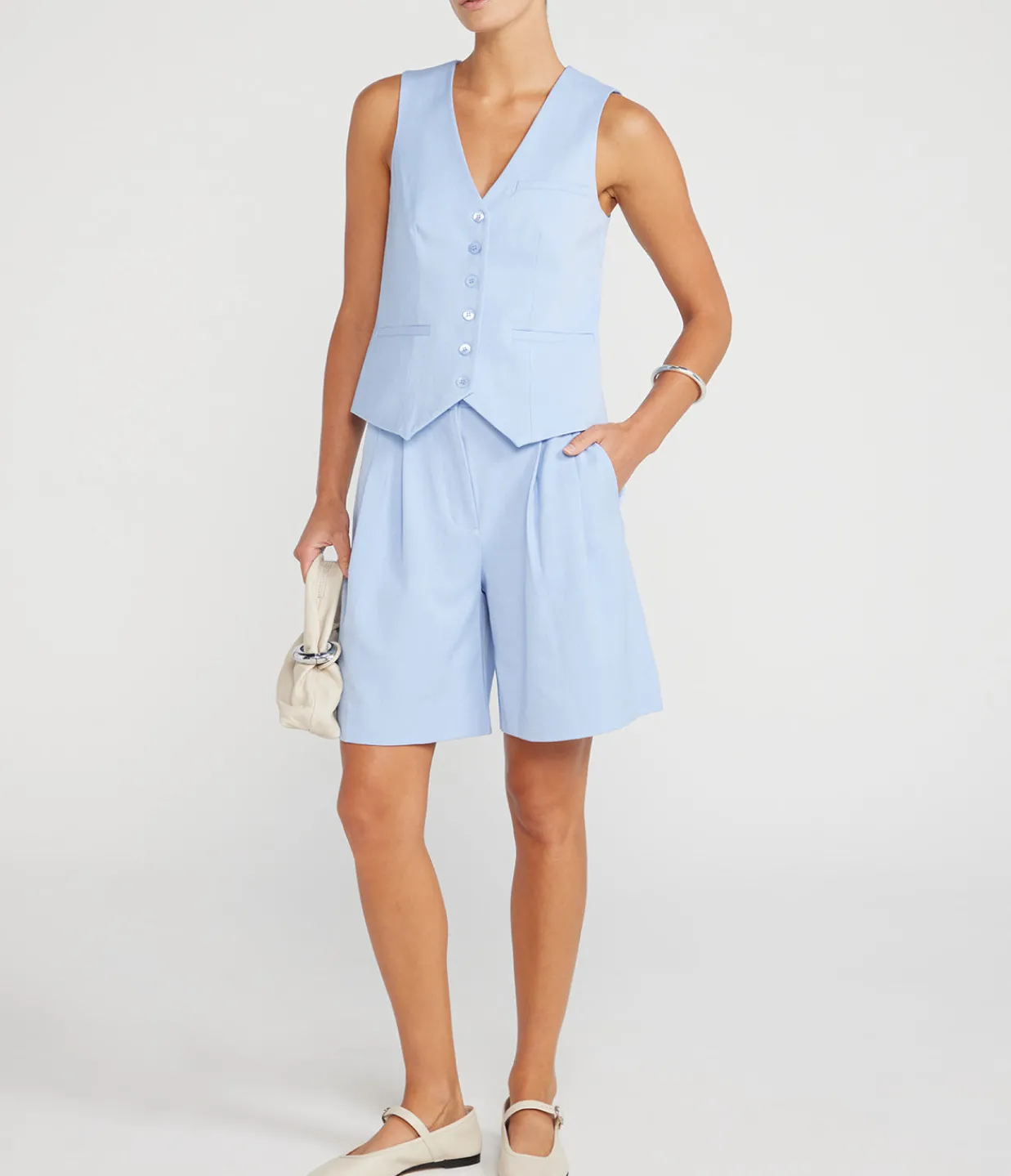 Staud Brett Vest in Periwinkle Fashion