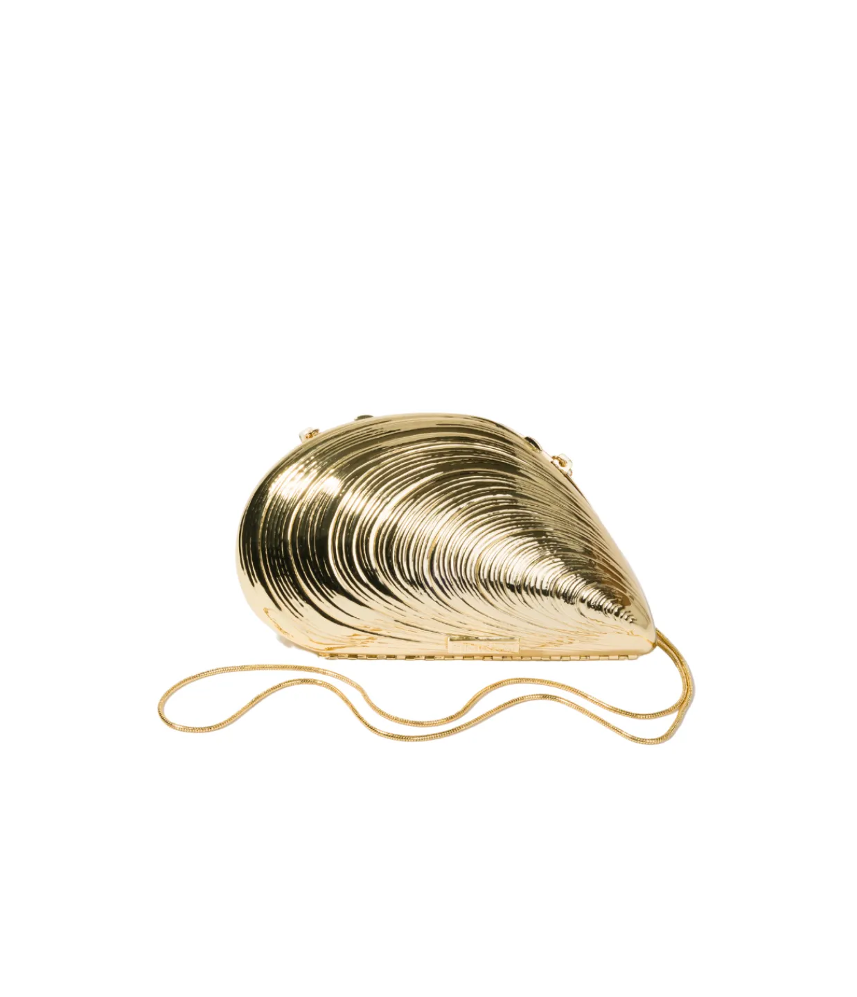 Simkhai Bridget Metal Oyster Shell Clutch in Gold Hot