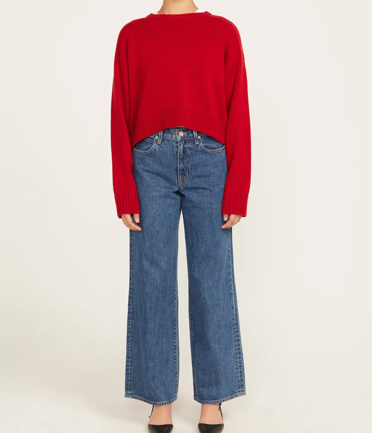 Loulou Studio Bruzzi Cashmere Sweater in Bugundy Red Online