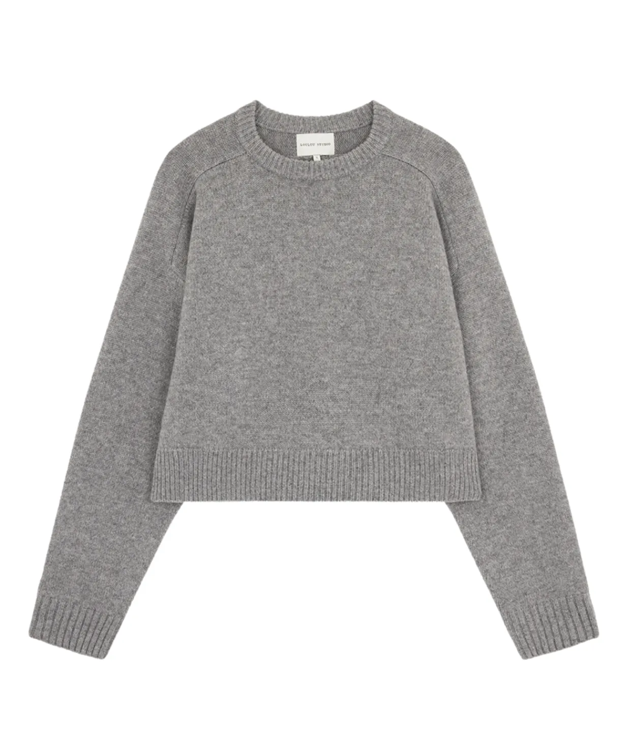 Loulou Studio Bruzzi Cashmere Sweater in Grey Melange Fashion