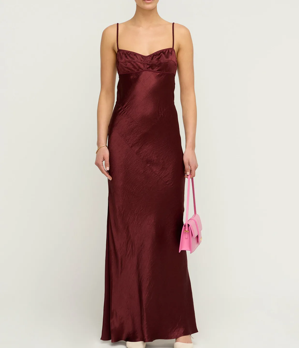 Anna October Bustier Slip Maxi Dress in Burgundy Cheap