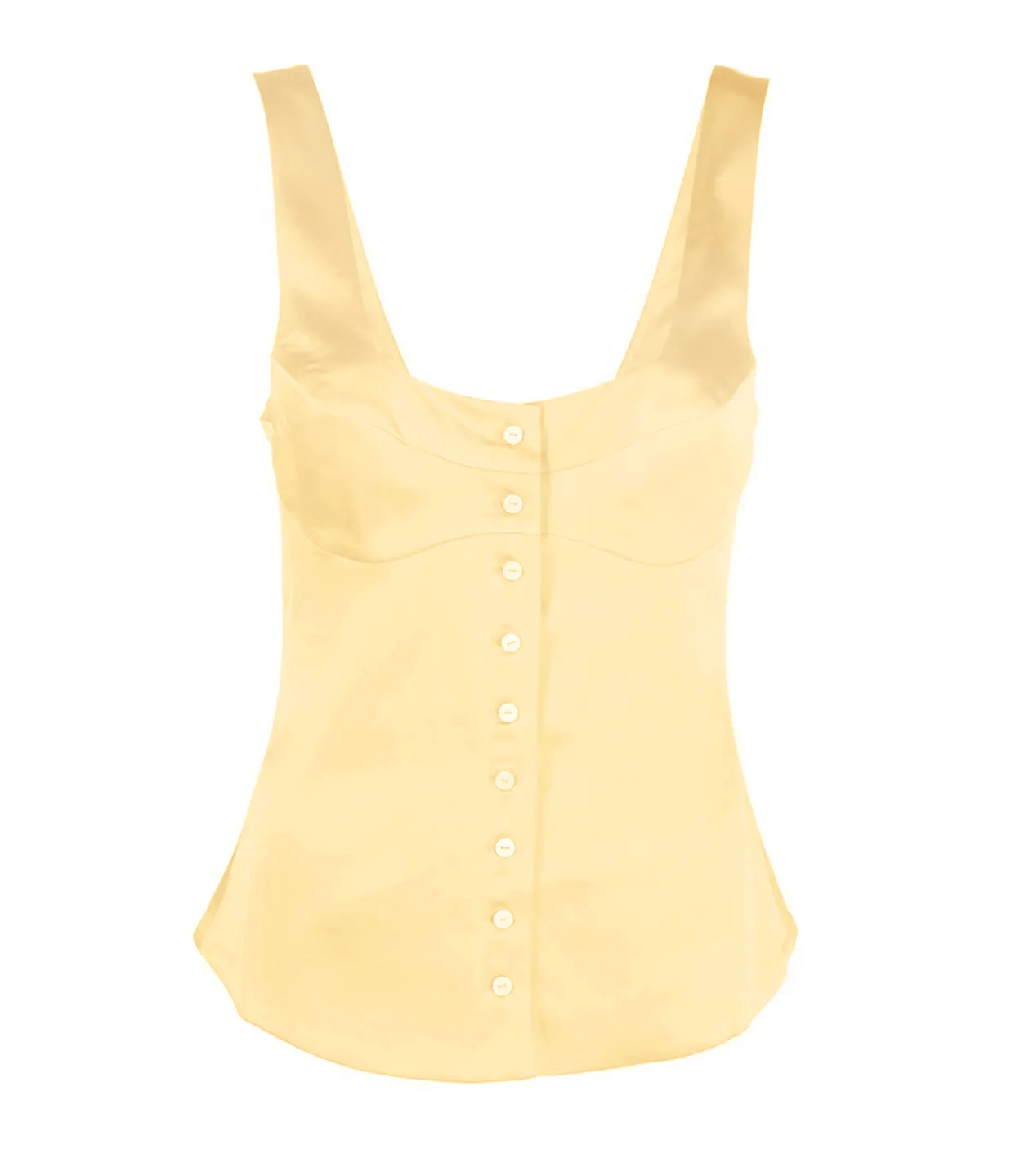 Maison Essentiele Button Down Vest in Pale Yellow Sale