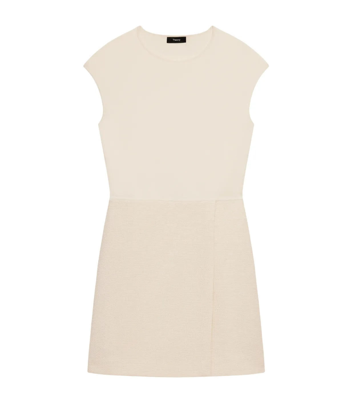 Theory Cap Sleeve Mini Dress in Ivory Flash Sale