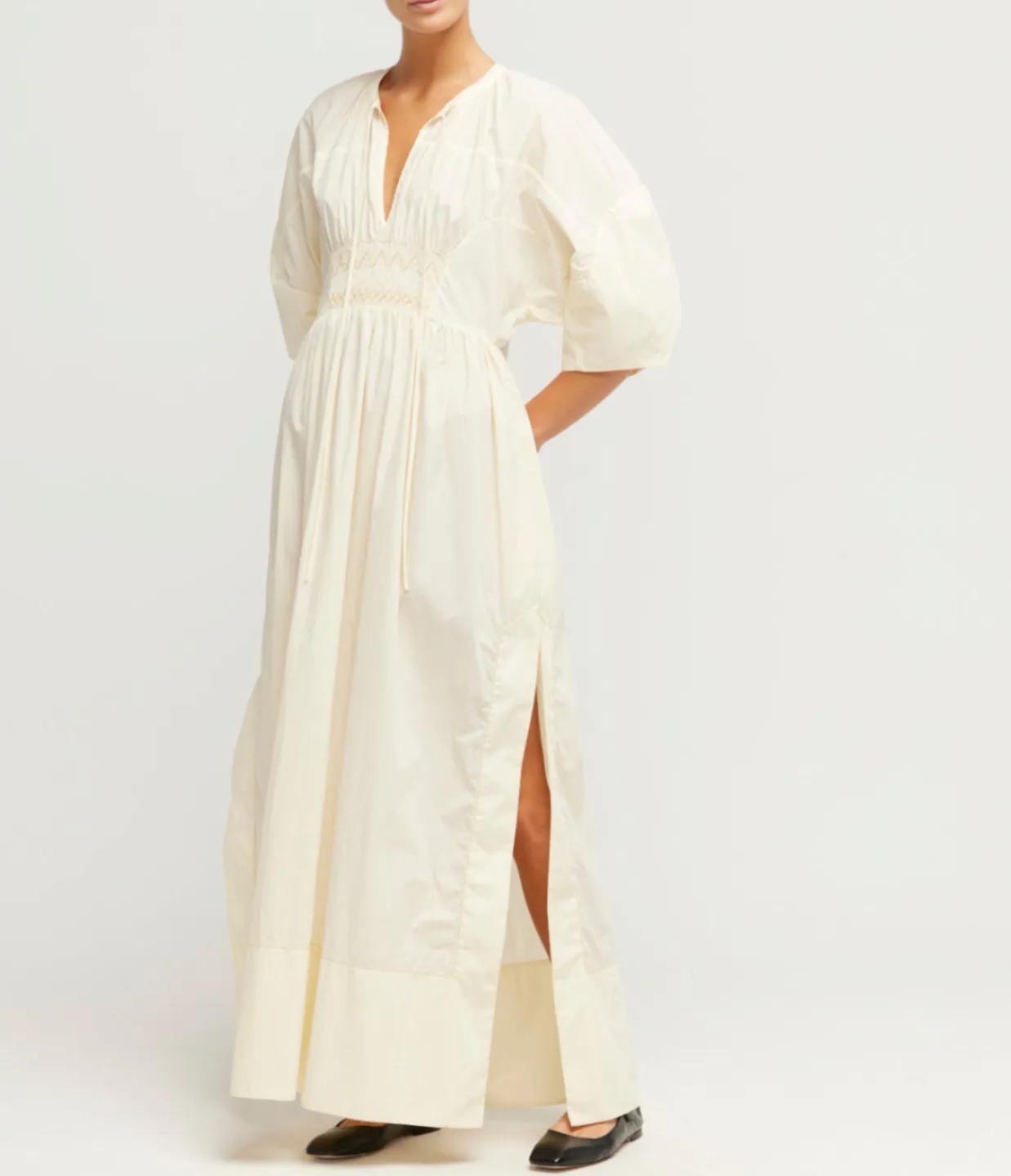 Lee Mathews Capri Ruched Dress in Butter Fashion