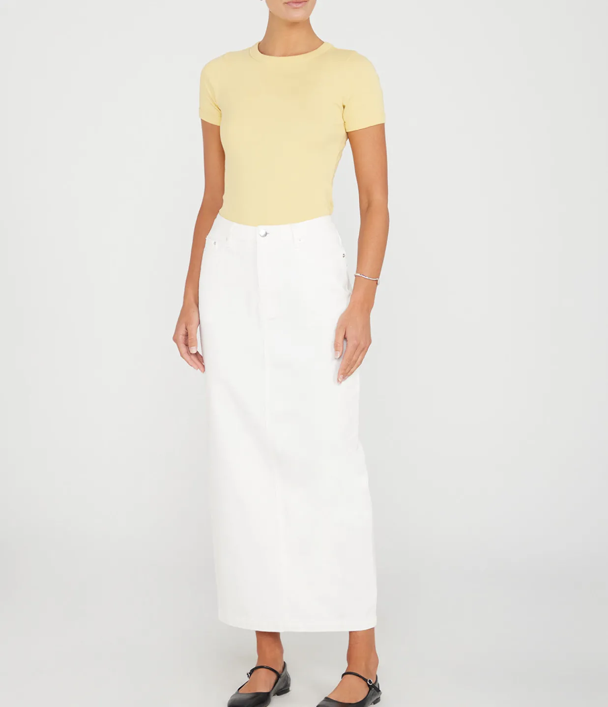 Flore Flore Car Fitted Crew Tee in Straw Cheap