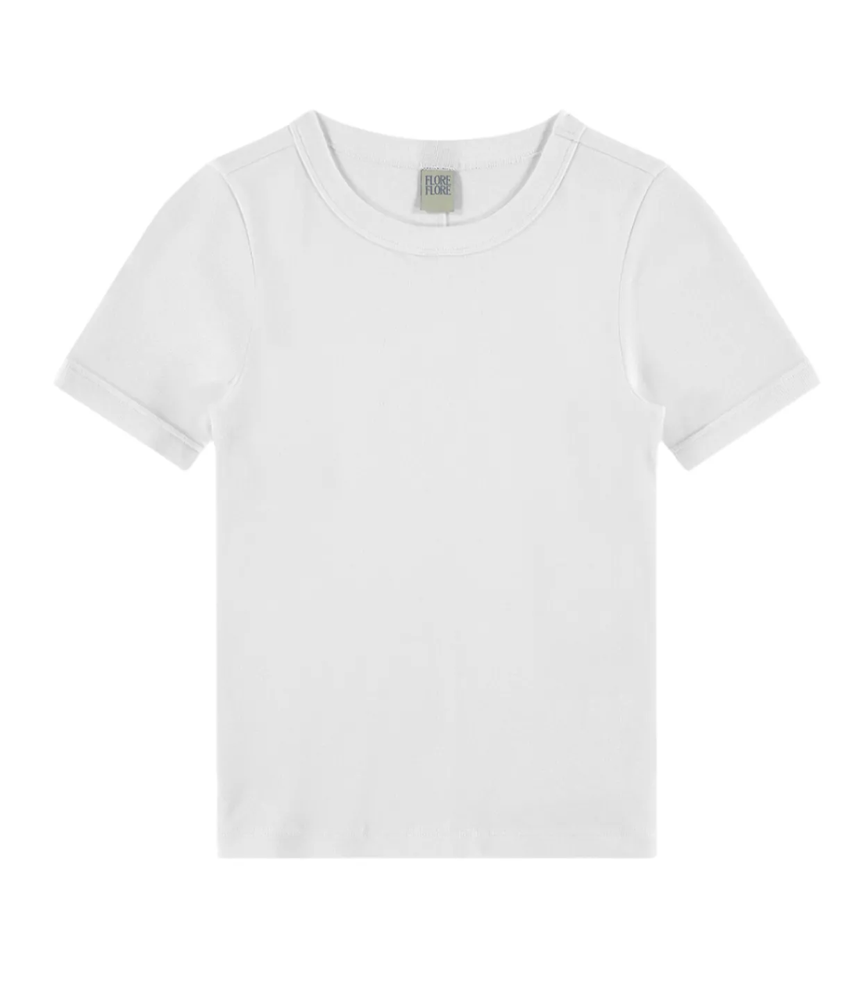 Flore Flore Car Fitted Crew Tee in White Flash Sale
