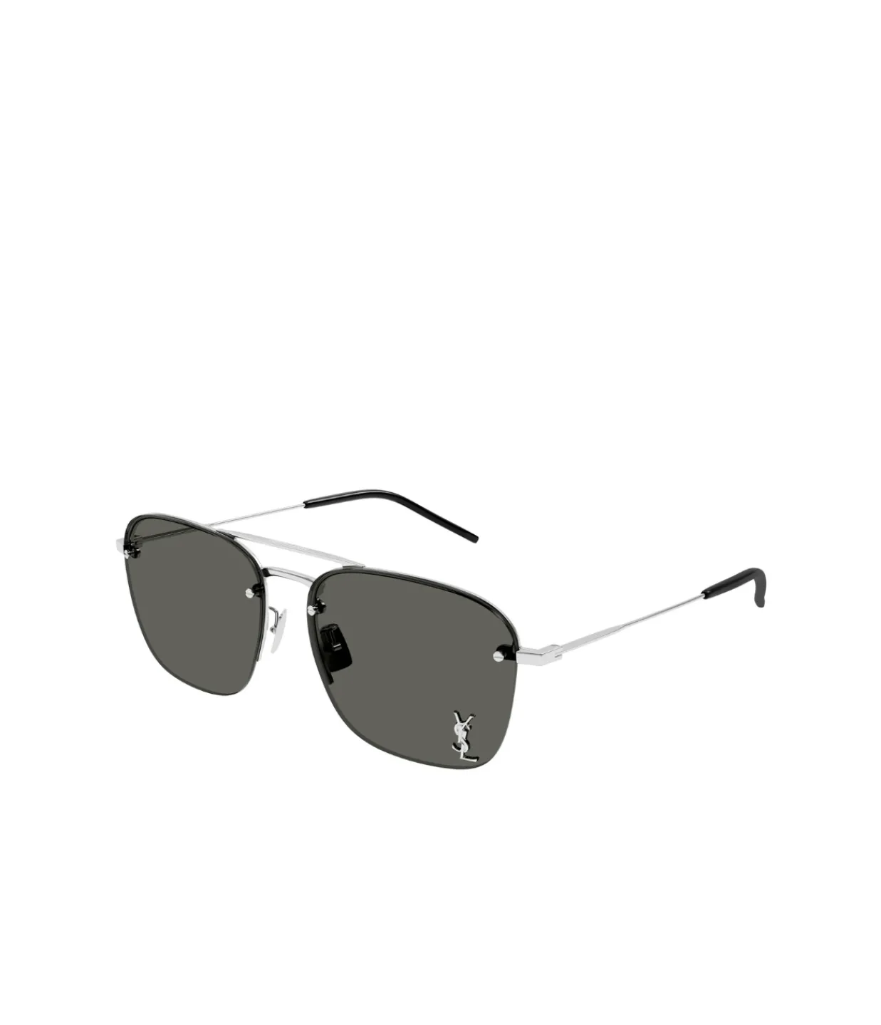 Saint Laurent Caravan Metal Frame Sunglasses in Silver Discount