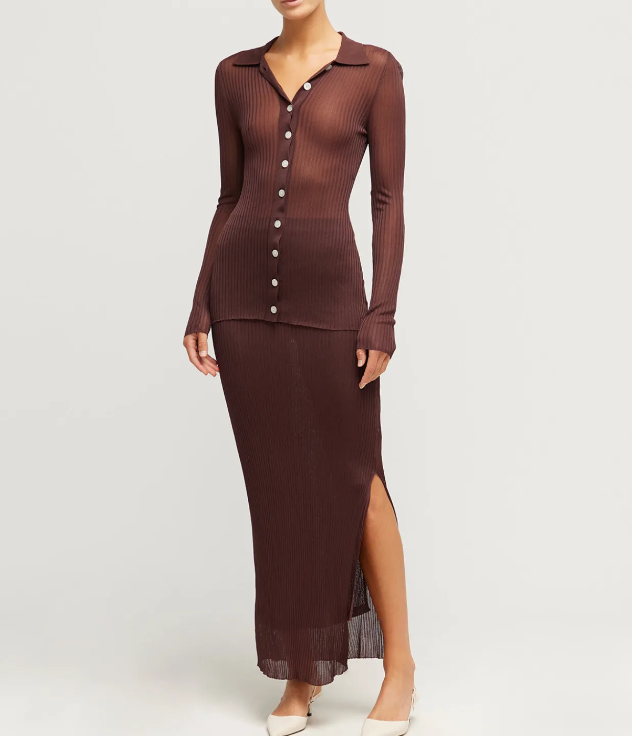 Anna Quan Carrie Midi Skirt in Cocoa Sale