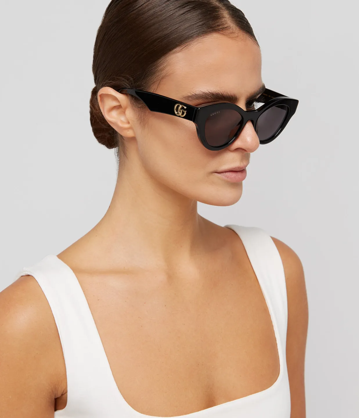 Gucci Cat-eye Tinted Sunglasses in Black Clearance