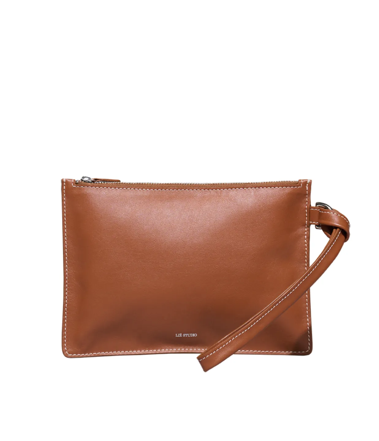 Lie Studio Charlie Clutch in Toffee Brown Online