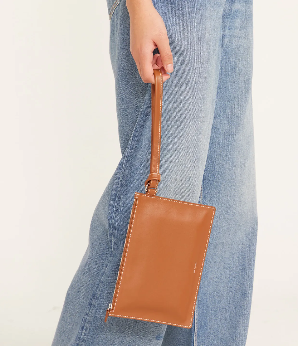 Lie Studio Charlie Clutch in Toffee Brown Online
