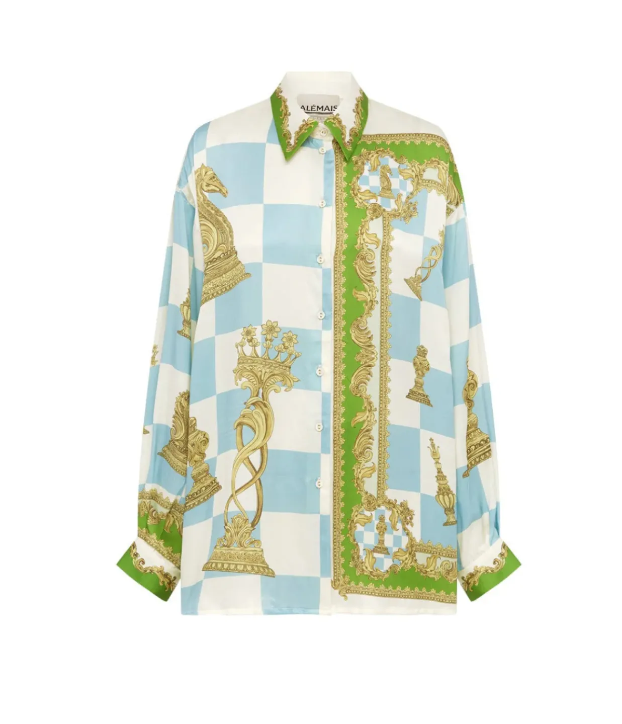 Alemais Checkmate Silk Shirt in Mulit Sale