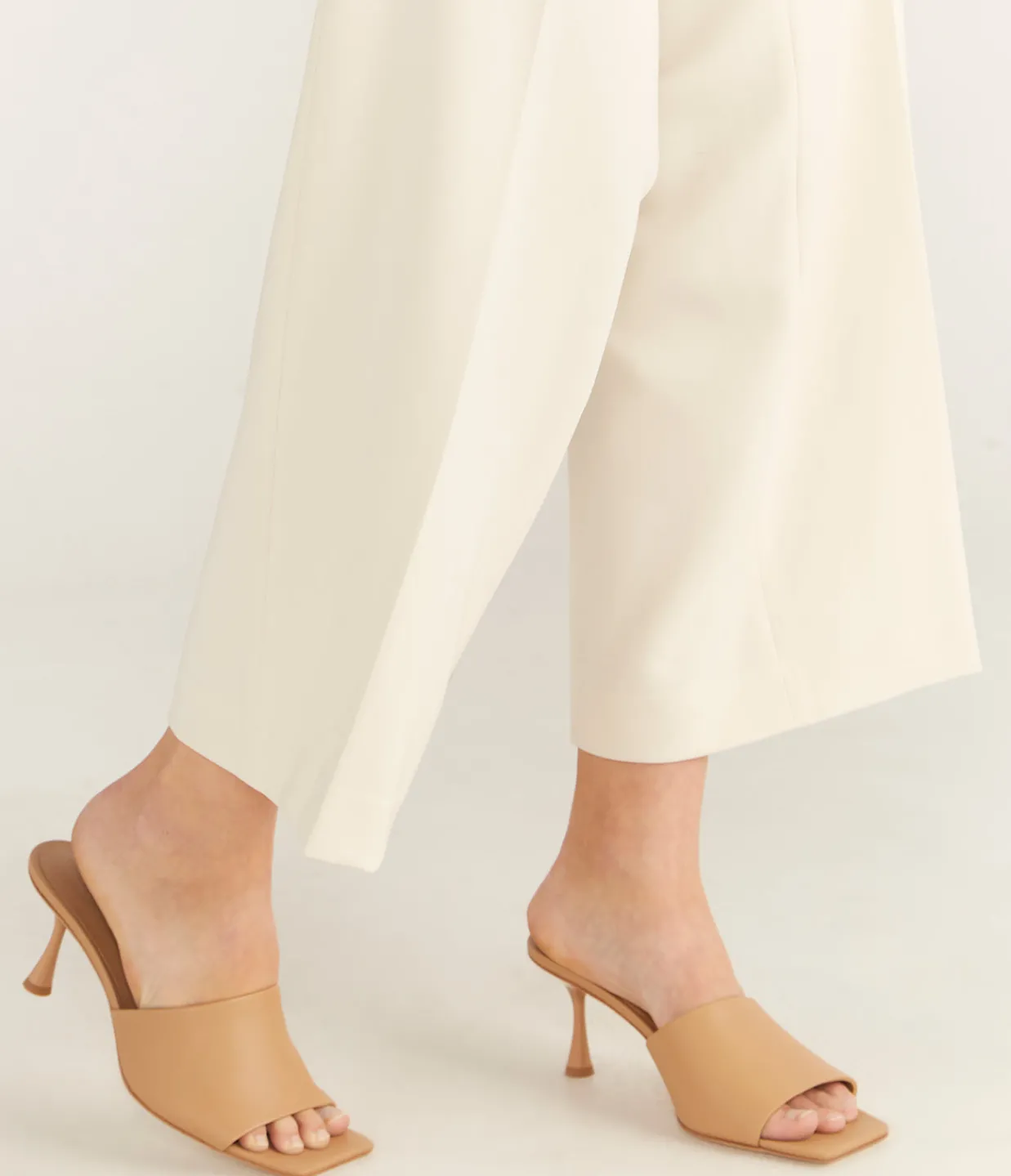 Studio Amelia Classic Mule Heel in Beige Best Sale
