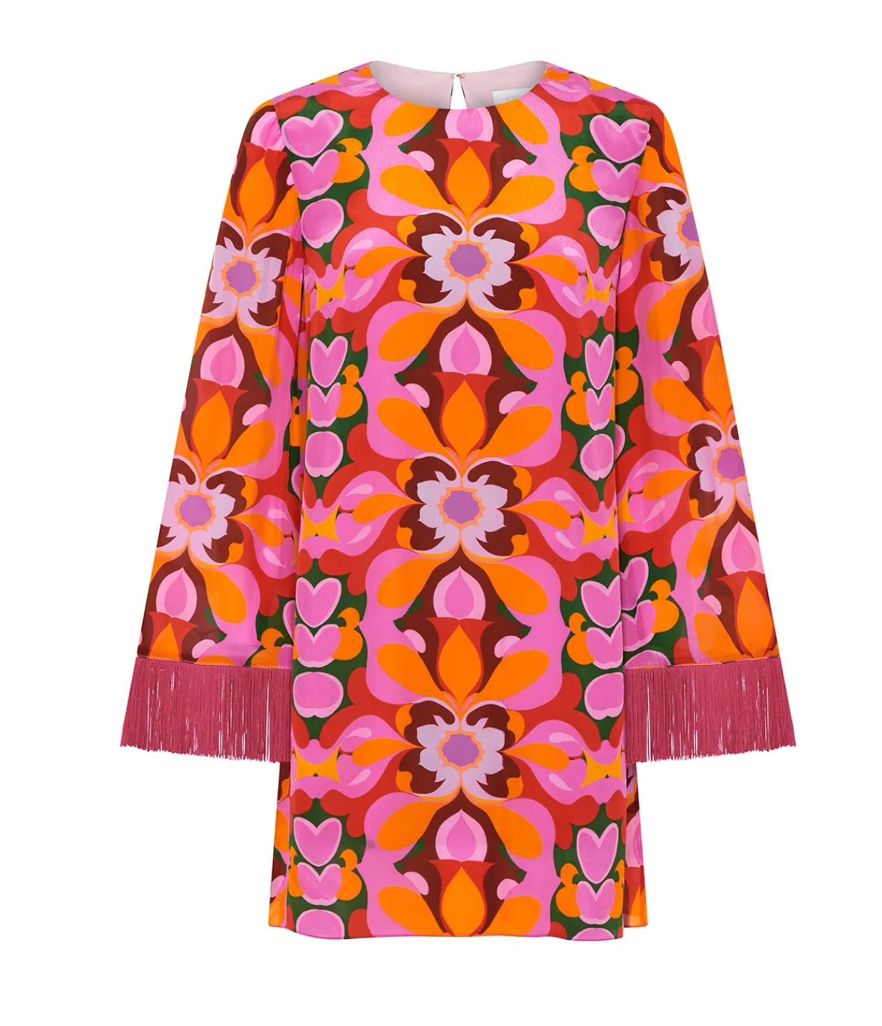 Borgo De Nor Cocoa Crepe Mini Dress in Seventies Orange Best