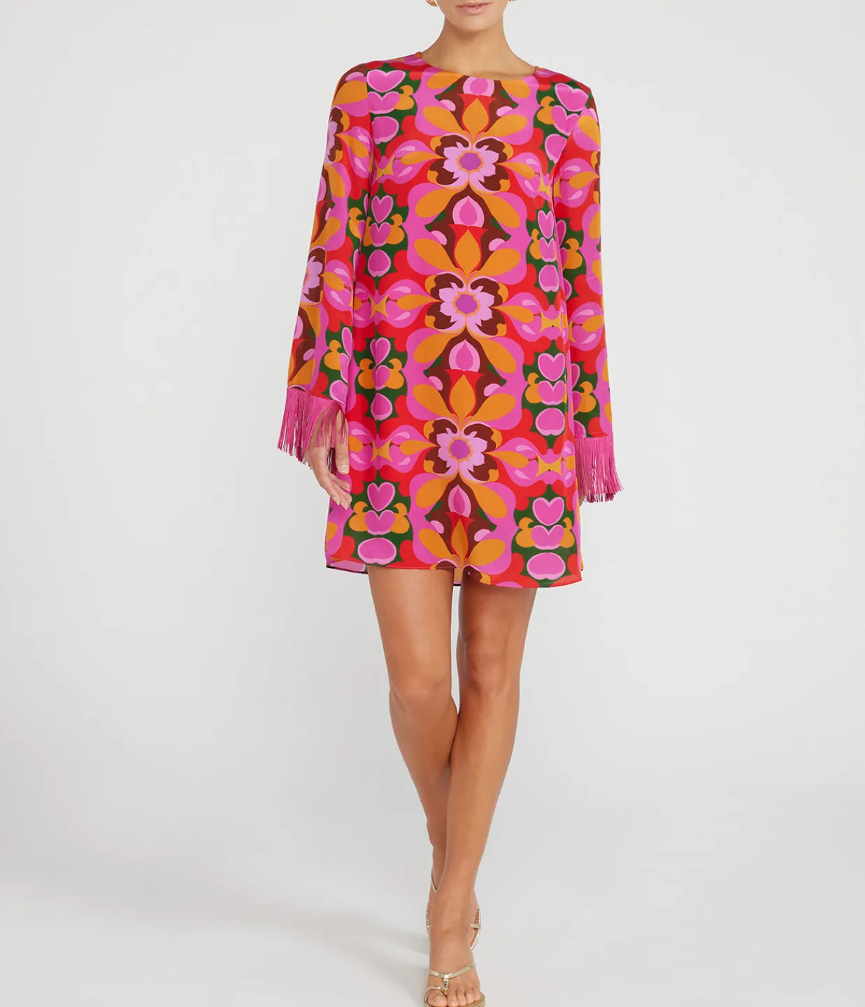 Borgo De Nor Cocoa Crepe Mini Dress in Seventies Orange Best