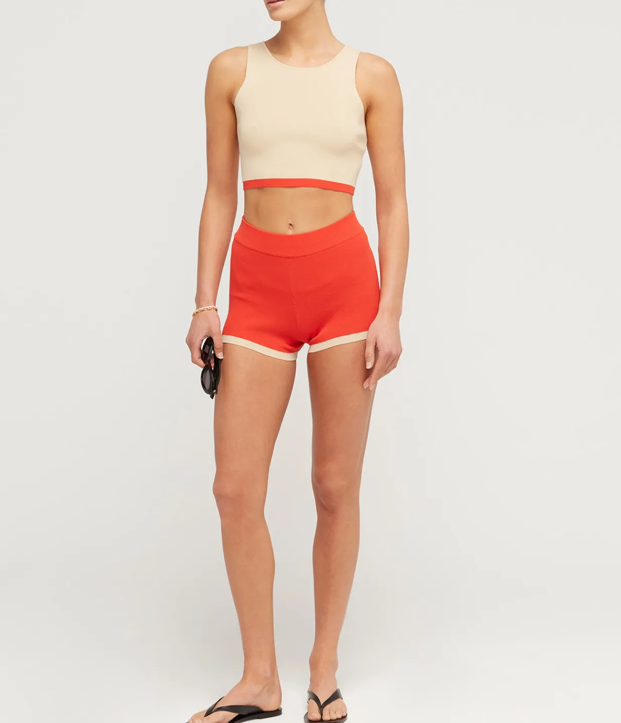 Zulu & Zephyr Contrast Knit Top in Sand Online