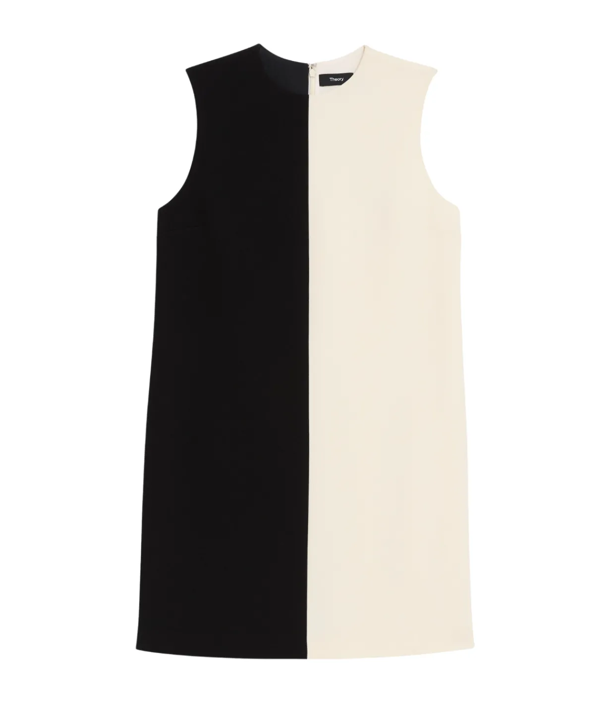 Theory Contrast Mini Dress in Black and Rice Hot