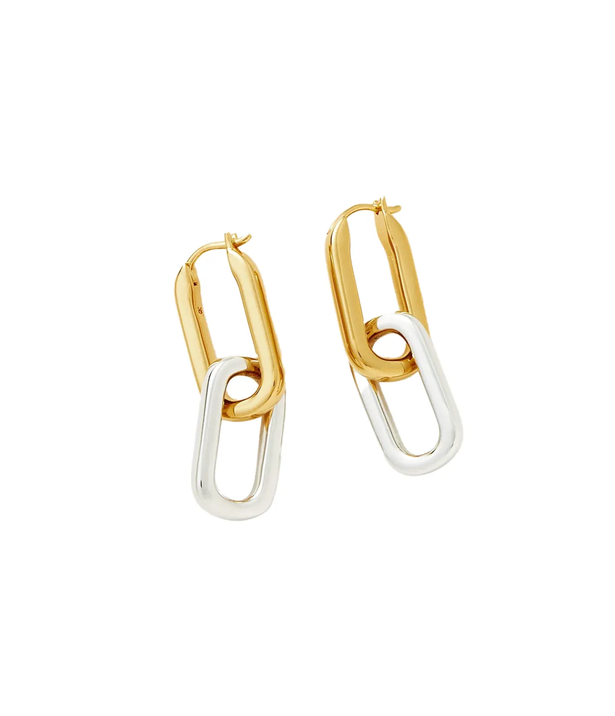 Missoma Convertible Ovate Double Link Hoop Earrings in Gold and Rhodium Cheap