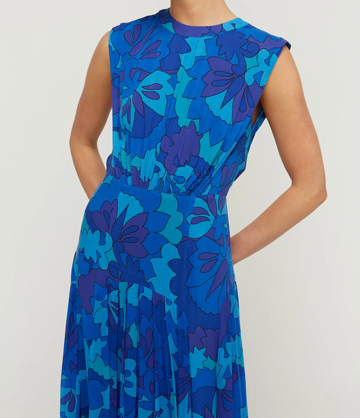 Rixo Coralie Sleeveless Dress in Looking Glass Blue Online