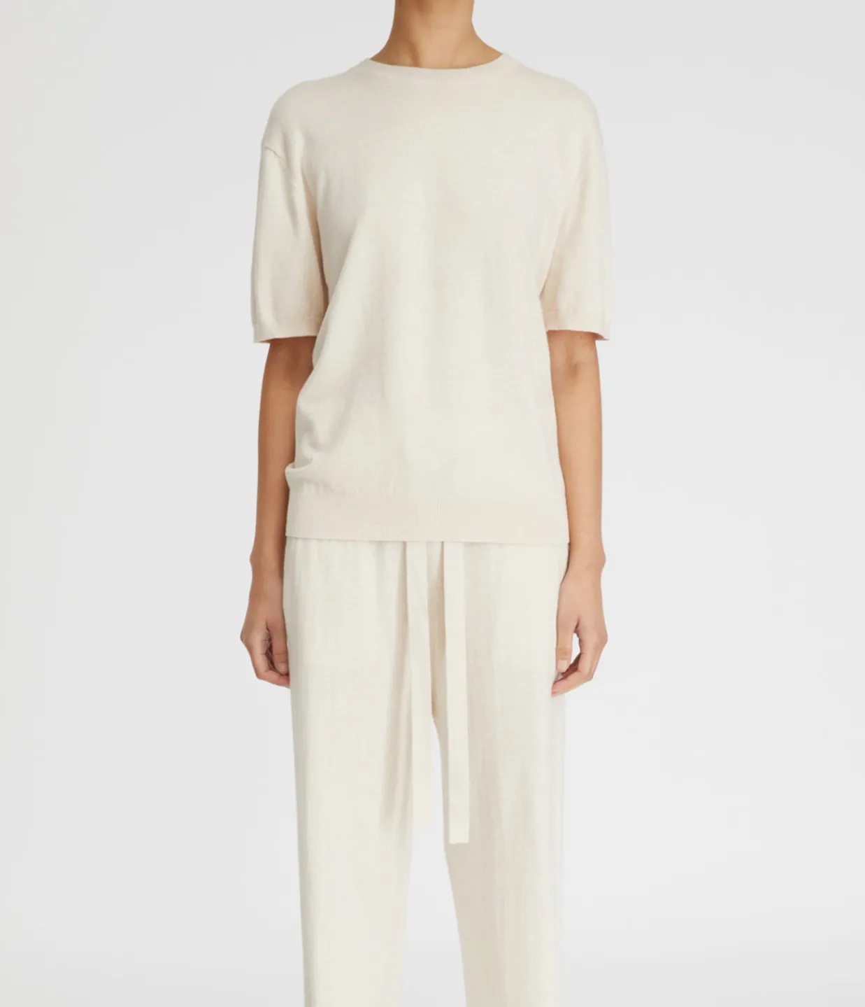Lee Mathews Cotton Cashmere Tee Oat Neutral Fashion